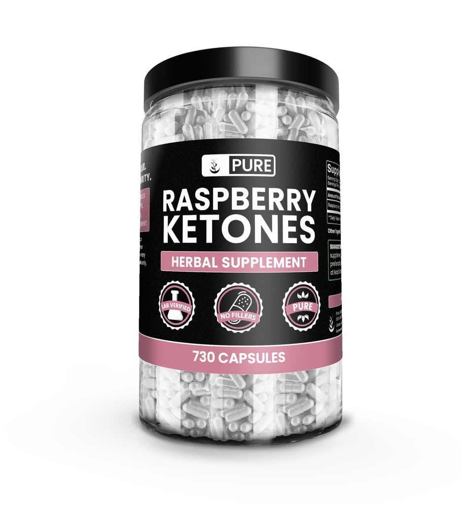 Čiste izvirne sestavine Raspberry Ketone (730 Kapsule) Ne Magnezij ali riž polnila, vedno čista, Lab preverjen