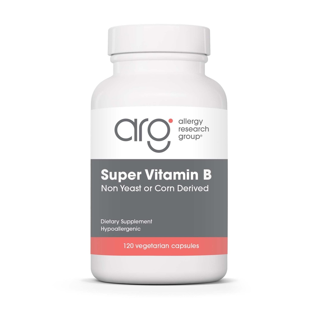 Alergija Raziskovalna skupina Super Vitamin B dodatek - B Vitamin kompleks za moške in ženske, z vitaminom B12 in B6, vegetarijanske kapsule - 120 Count