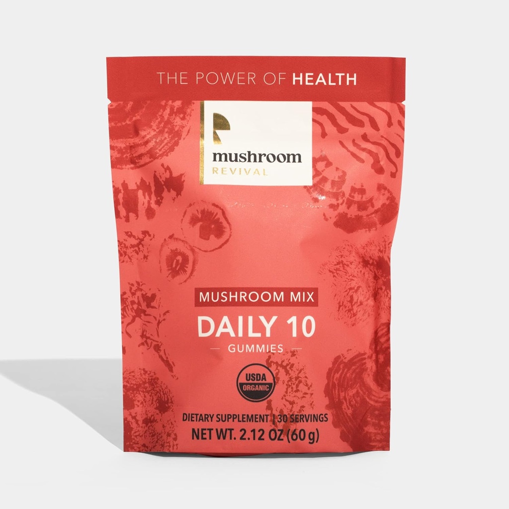 Gobe obujanje, organske, 10 dnevno Mix Gumies, 2,12 Ounces, Non-GMO, Vegan, Gluten Free, Keto, Mlekarna brezplačno