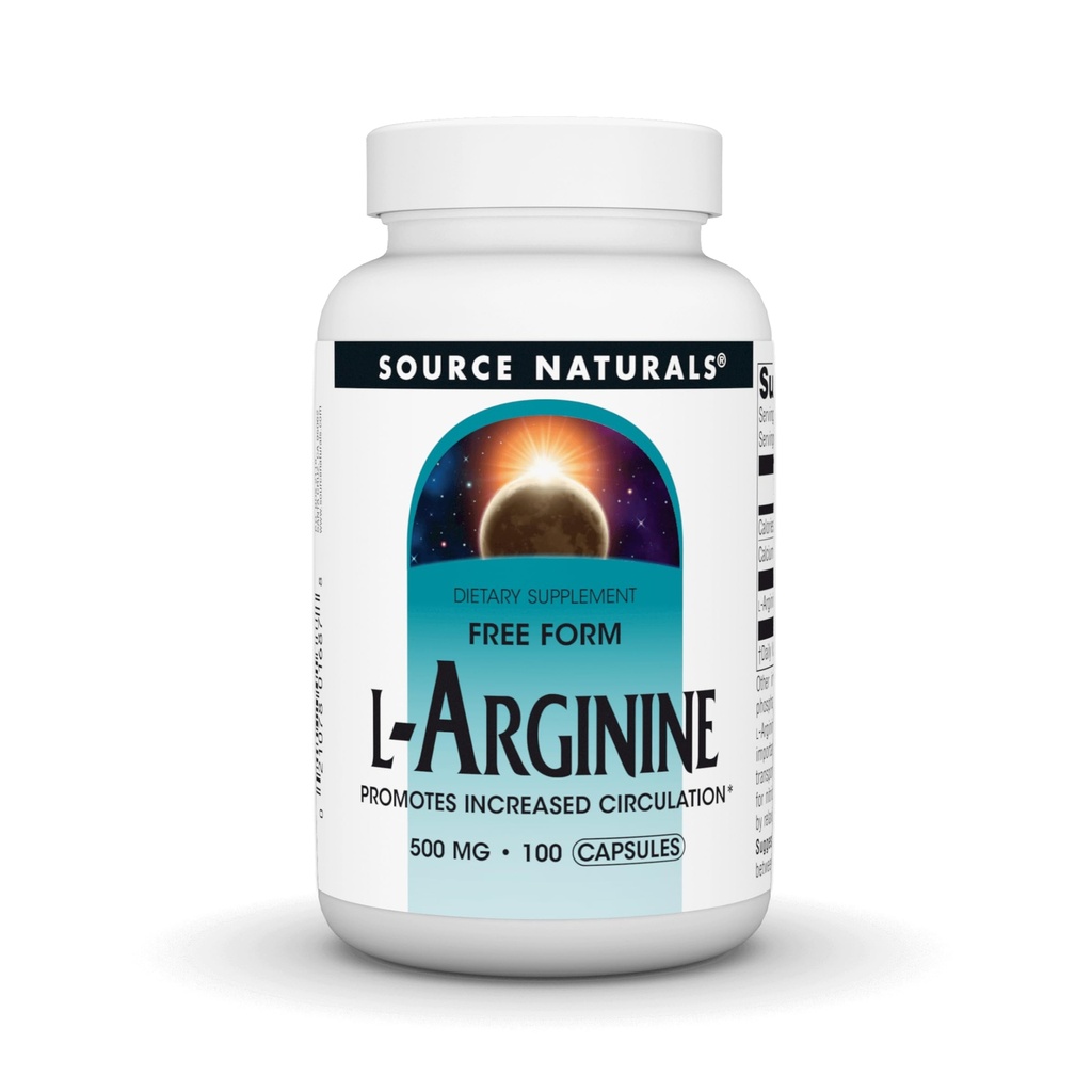Vir Naravotvorna oblika L-arginin, spodbuja povečano kroženje* - 500 mg - 100 kapsul