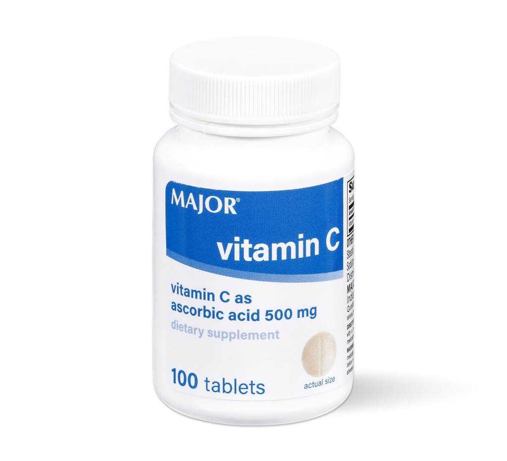 MAJOR Vitamin C-500 mg Askorbinska kislina - vitamin C tablete - prehranska dopolnila - 100 število (1 pakiranje)