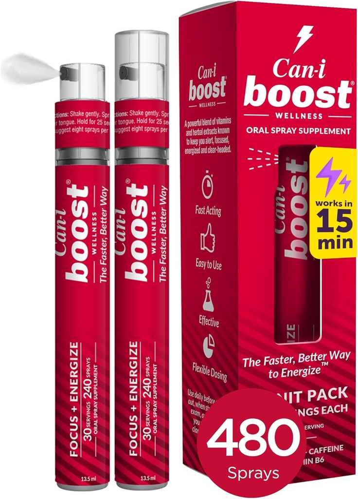 Can-i Boost Energy Spray za ženske v menopavzi in perimenopavzi Hitro podporo Pozabljivost in možganov Megla, 60 Služabniki