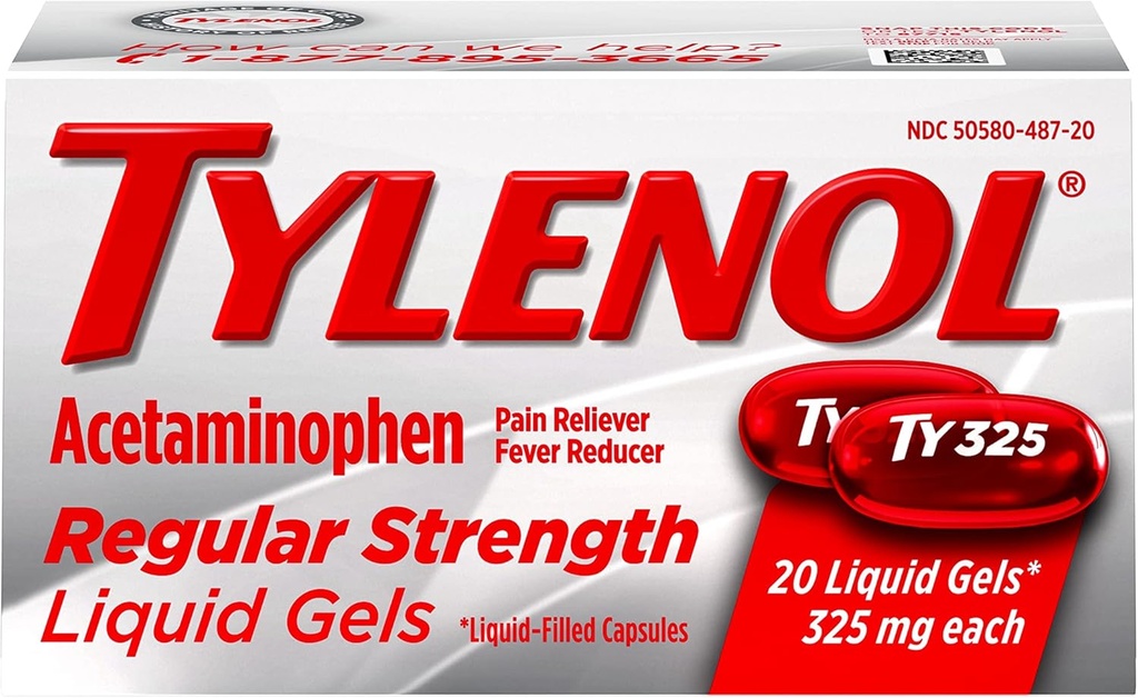 Tylenol Redna moč Tekoči geli, 20 Število