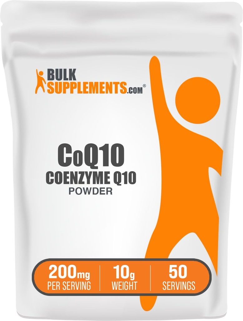 BulkSupplements.com Koencim Q10 Powder - Koencim Q10 200mg dodatek, prehranska dopolnila - Gluten Free, 200mg na Serving, 10g (0,35 oz) (Pack of 1)