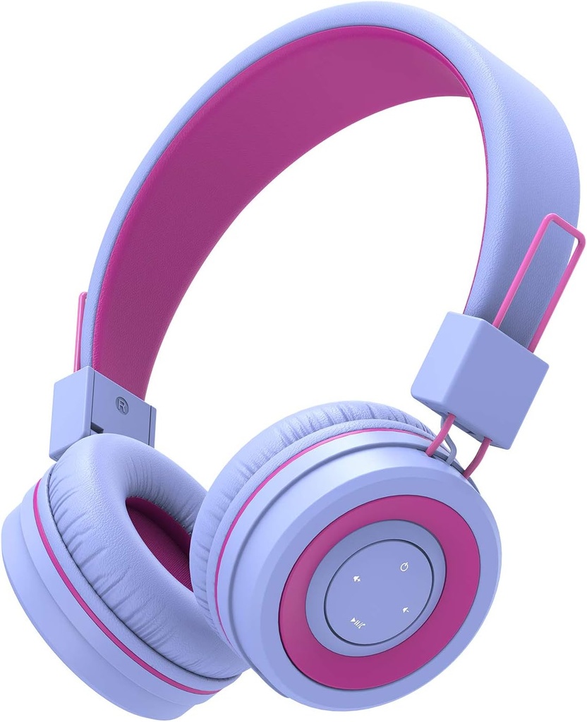 iClever BTH02 Otroci Bluetooth slušalke, 93H Playtime, Foldable, Nastavljiv naglavni trak, Bluetooth 5.4, Otroci Brezžične slušalke z mikrofonom za IPad/Tablet/School/Travel, Purple