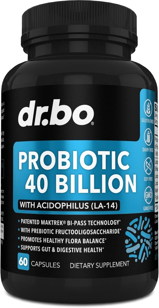 Probiotik 40 milijard CFU dodatek - Lactobacillus Acidophilus Probiotiki za ženske in moške Kapsule - Gluten prosti probiotiki za digestivno zdravje tablete z bifidobacterium, Plantarum, Paracasei, FOS