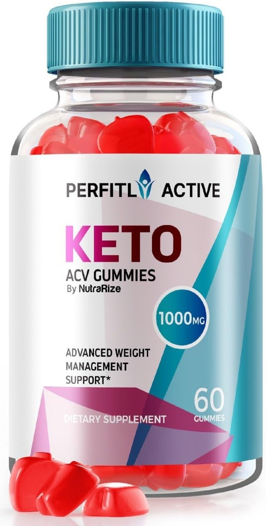 NutraRize Perfitly Active Keto ACV Gumies za napredno hujšanje, maksimalna moč Gumies, Keto + ACV Napredno Formula dodatek, Gomitas Mnenja (60 Gumies)