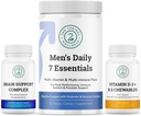 Moški zdravje Vitalnost paket: Brain Support Complex, Moški Daily 7 Essentials, in vitamin D3 + K2