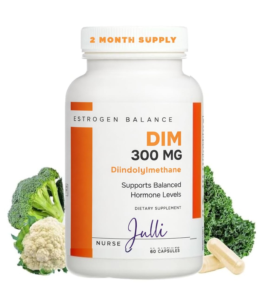 DIM Estrogen dodatek za ženske - Hormone Balance & Harmony Podpora za Menopause, PCOS & Hormonal Acne z antioksidant lastnosti - 300 Mg, 60 Število (Pack od 1)