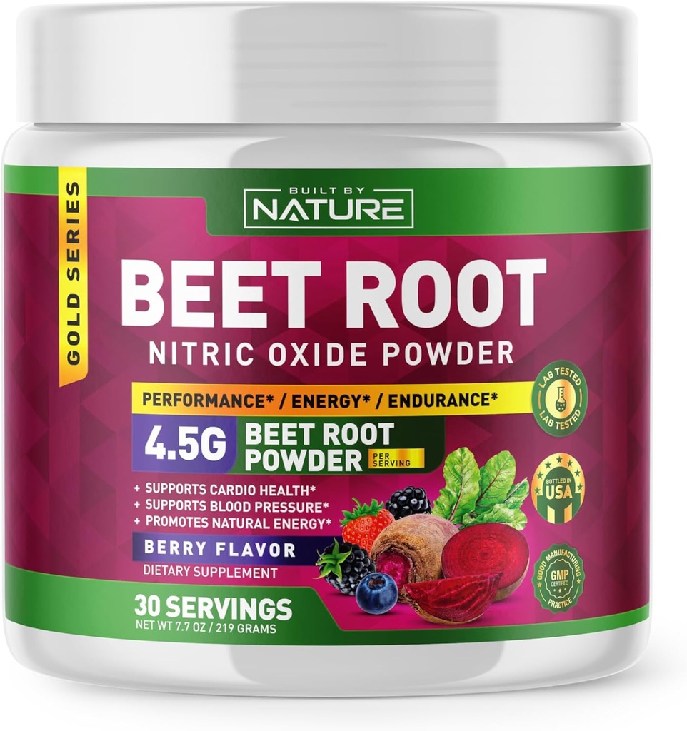 Pesa korenski dušikov oksid v prahu dodatek - Organska rdeča pesa Super Food Performance Booster za cirkulacijo, energijo, Stamina, pretok krvi in zdravje srca - Vegan, Non-GMO - Berry Flavor - 30 Servings