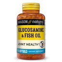 MASON NARAVNI glukozamin in ribje olje dodatek z DHA & Omega 3 za skupno podporo in mišice, 1 mesec dobave softgel tablete
