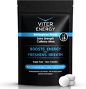 Viter Energija Dodatna moč Kofeinirane mete 80mg Kofein, B Vitamini, brez sladkorja. (Zimsko zelena, 8oz, razsutem stanju vrečko)
