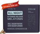 Naravna pomoč za spanje v sanjah za odrasle – dodatek za spanje s časovnim izpustom Melatonin, Magnezij, Ashwagandha, B6 & Kamilica – vitamini za nenavadno oblikovanje – 60 kapsul 11/30/25