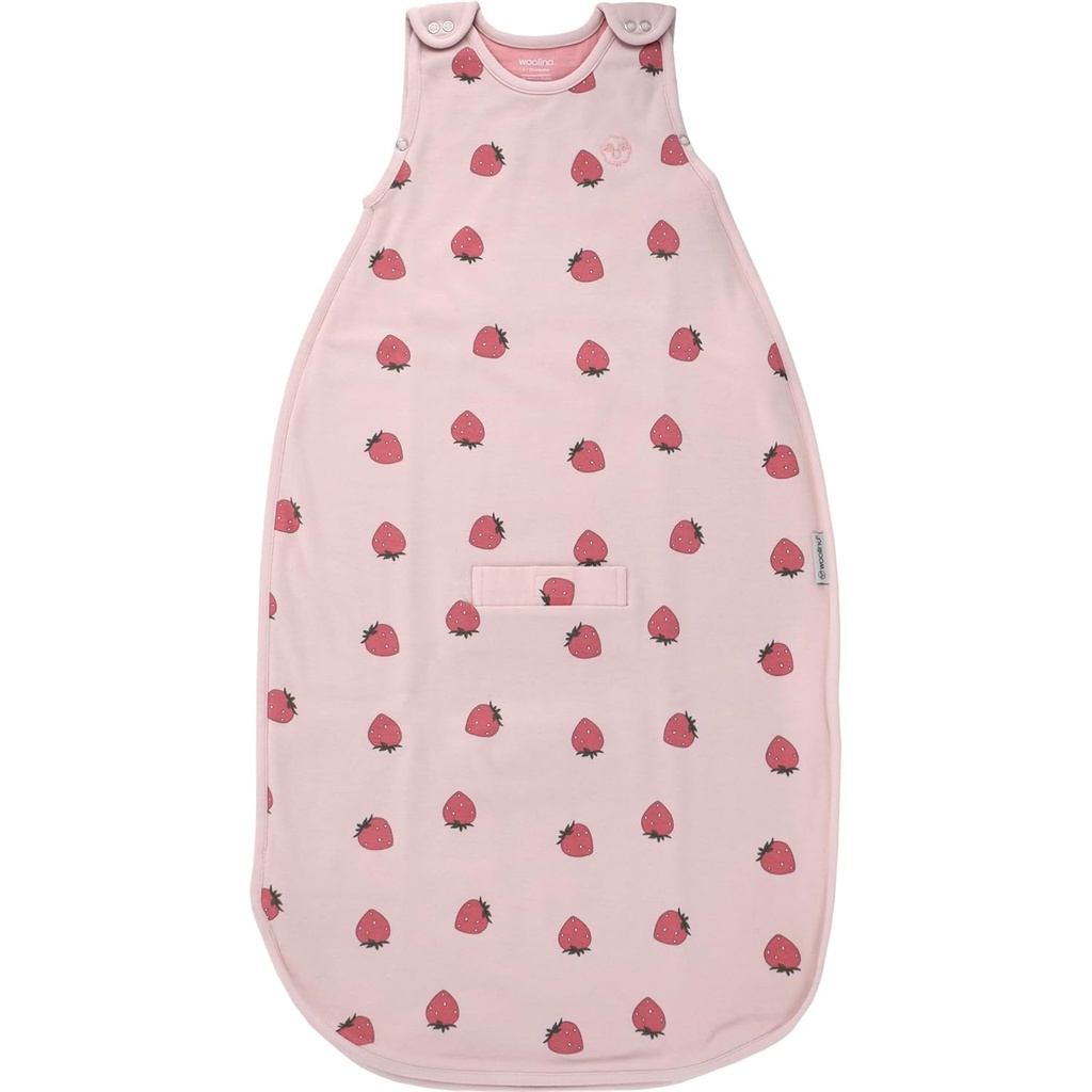 Woolino Merino Wool and Organic Cotton Ultimate Baby Sleep Sack - 4 Sezona Baby Nosite Blaket - Dvo-Way Zipper Nastavljiva spalna vreča - Univerzalna velikost (2-24 mesecev) - Jagoda