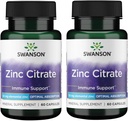 Swanson Cinkov citrat - Mineral Supplement Spodbujanje zdravega vida in imunskega sistema zdravje - naravna formula, ki podpira splošno Wellness - (60 kapsul, 50mg vsak) (2 paket)