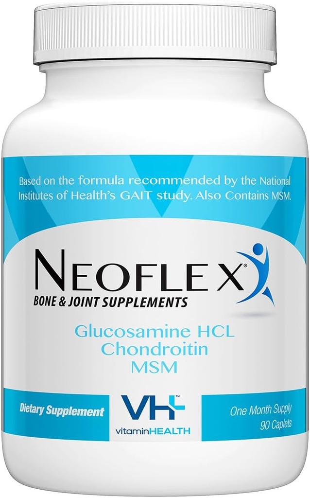Neoflex Bone & Joint Health Supplement, MSM, glukozamin, & Chondroitin Triple Strength Formula,90 Caplets