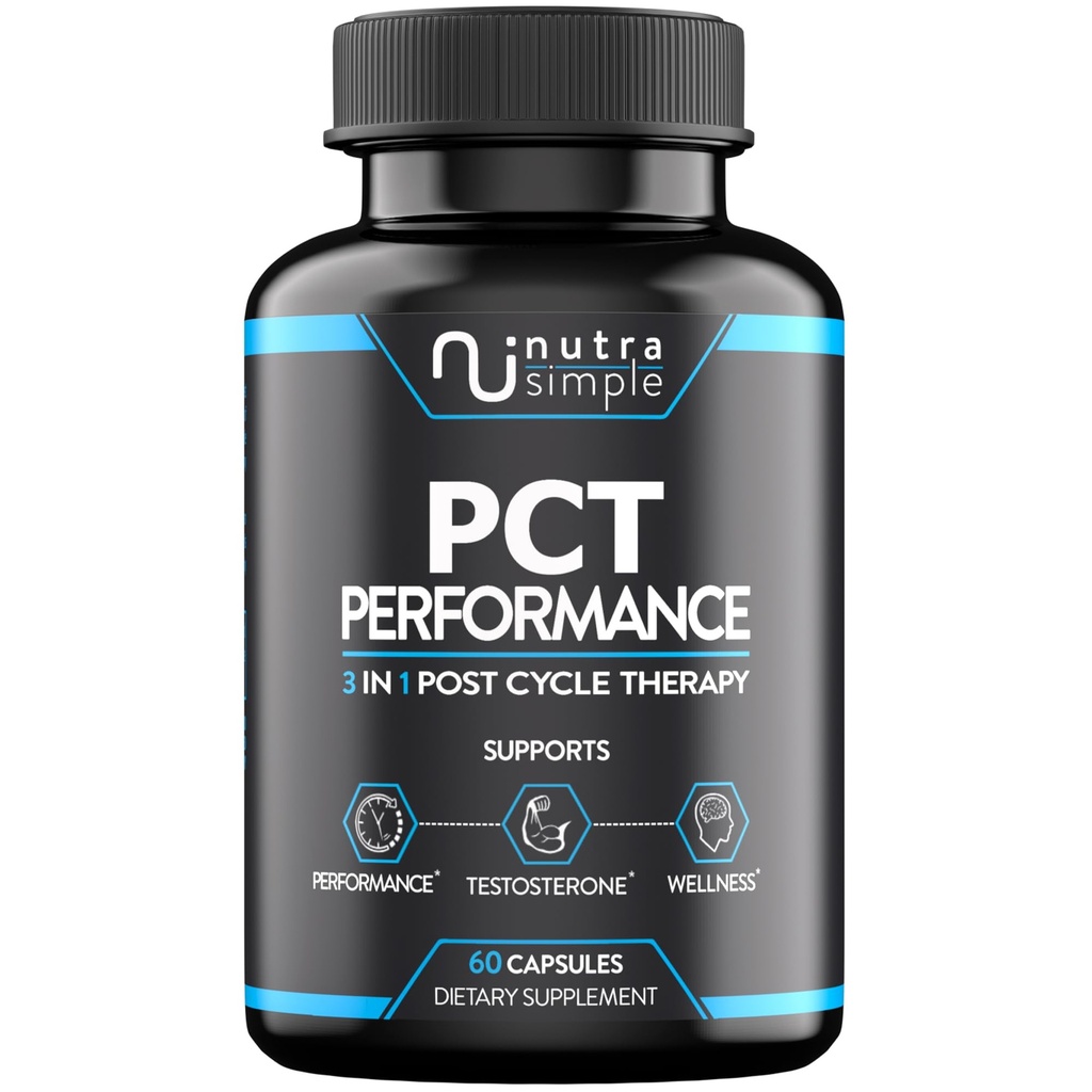 PCT Supplement for Men, 3-in-1 Post Cycle Support & Natural Booster z estrogen bloker, Jetrna podpora Formula, Made in USA, s Fenugreek, Chrysin, Tongkat Ali, Milk Thistle - 60 kapsul