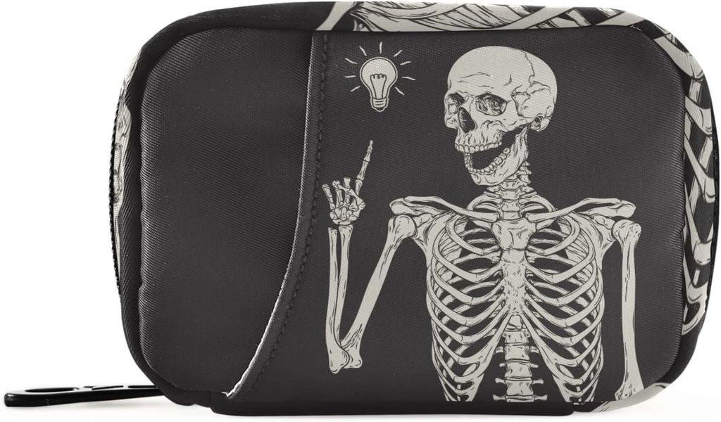 Human Skeleton tablete Box 7 dan tablete primer tablete potovalne tablete organizator vrečko z zadrgo prenosni tedenski primer kompaktna velikost za dodatek vitamina imetnik