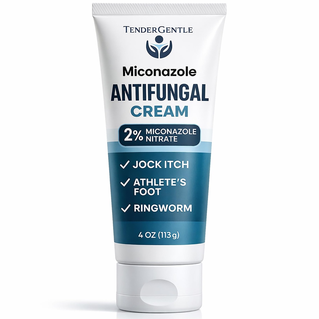 Mikonazol Antiglivična krema za kožo - 4 oz Mikonazol Nitrat za Jock Srbečica, Athletova noga, Srbečica in Ringlif