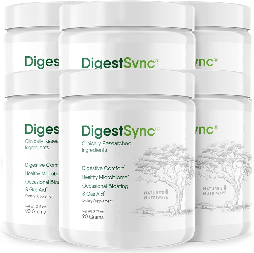 PrebavaSinc Prebavni dodatek za Gut Health - Naraven prašek za prebavne podpore, Bloating Relief za ženske & moške, 100% Natural Green Powder - 6 mesecev dobave