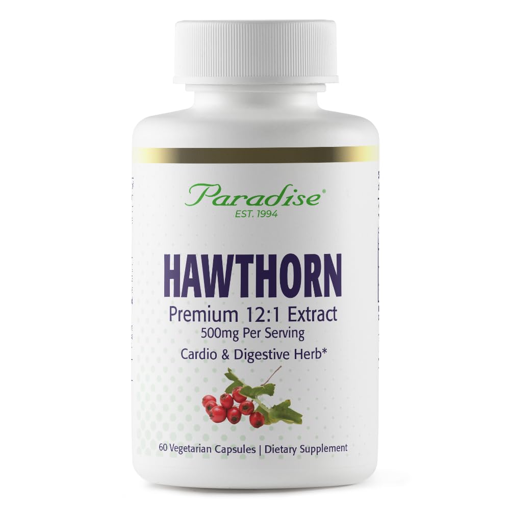 Paradise Zelišča Hawthorn Berry, Active Cel spekter Extract, Super Potent, Ultra Pure, Vegan, Ne-GMO, Gluten brezplačno, 60 vegetarijanske kapsule