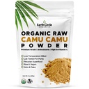 Earth Circle Organics Camu Camu Powder – Organic Raw Berry Powder z naravnim vitaminom C in antioksidanti – Vegan, Kosher, Non-GMO Superfood for Immunity & Energy – 3oz (Pack of 1)