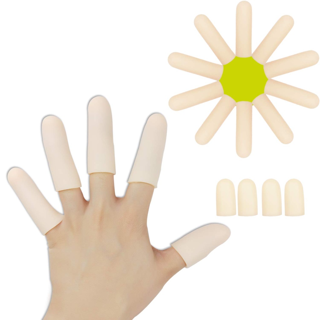 Gel Finger Cots, Finger Protector Support(14 PCS) NOVE MATERIAL Finger Sleves Super za Trigger Finger, roko ekcema, razpokanje prsta, Artritis in več. (10kos dolgo + 4kos kratko)