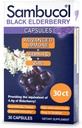 Sambucol Črna Elderberry kapsule - Napredno Imunska, Vitamin C in cink, Elderberry kapsule, Imunska podpora Dopolnilo, Črna Elderberry dopolnila, Gluten brez, Enostavno pogoltniti kapsule - 30 Število