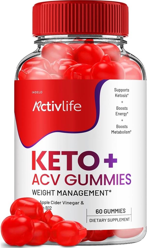 ActivLife Keto ACV Gumies - Active Life Keto Apple Cider Vinegar Gumies, ActivLife Keto + ACV Gumies ActiveLife Advanced 1000mg Formula (1 Pack - 60 Gumies)