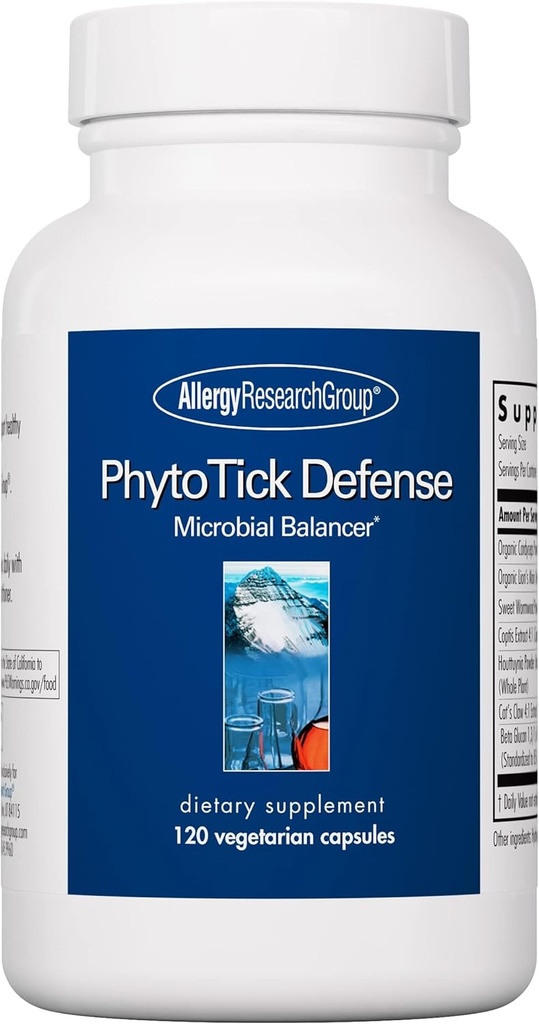 Alergija Raziskovalna skupina Phyto Tick Defense Supplement - goba kompleks, goba ekstrakt prahu v udobnih kapsulah, Nootropic z levi Mane, Cordyceps, Beta Glucans - 120 vegetarijanske kapsule