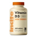 Incite Nutrition Vitamin D 5000 iu - 400 Premium Vitamin D3 Easy-Swallow Mikro tablete - Visoka trdnost Cholekalciferol VIT D3 5000iu - Vegetarian dodatek - Izdelano v Veliki Britaniji