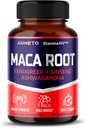 Maca Root Supplement - Napredno 12-v-1 Formula z Ashwagandha, Fenugreek, Panax ginseng za mišično rast, Stamina in zmogljivost - Izdelano v ZDA (90 Count (Pack of 1))