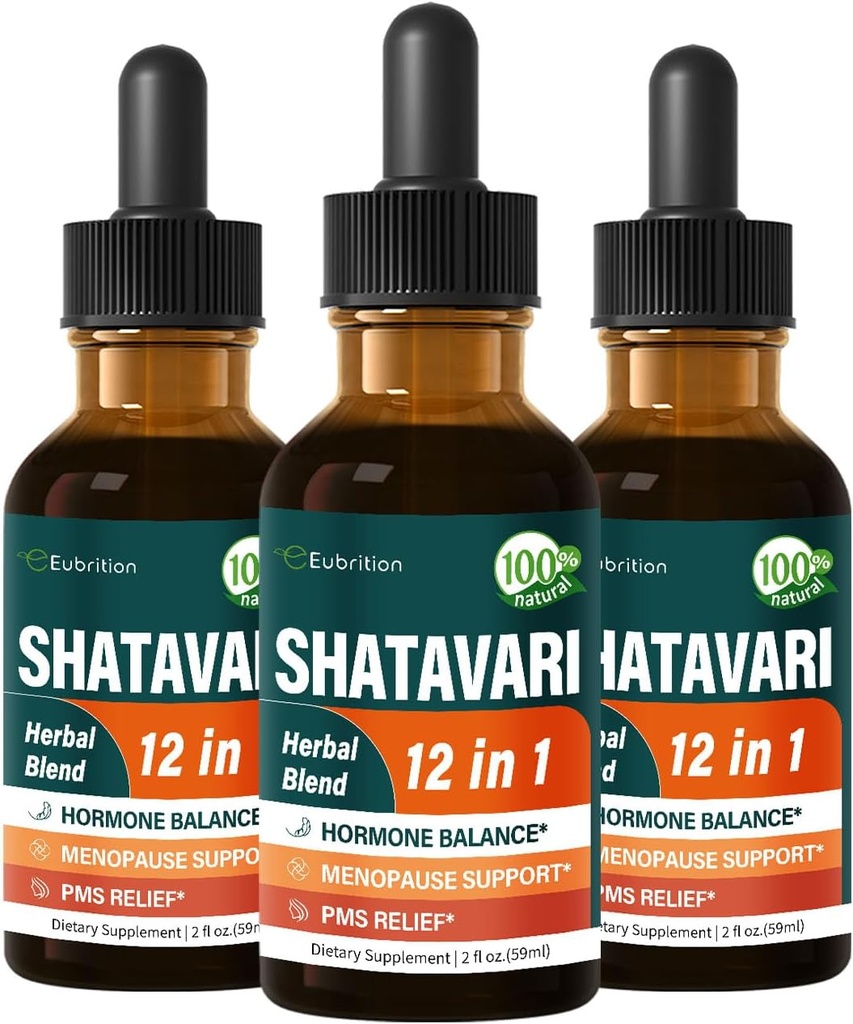 Shatavari Hormone Harmony kapljice za Menopause Relief & PMS Podpora, 12-v-1 Zeliščna mešanica z Wild Yam & Vitex Berry, 6oz