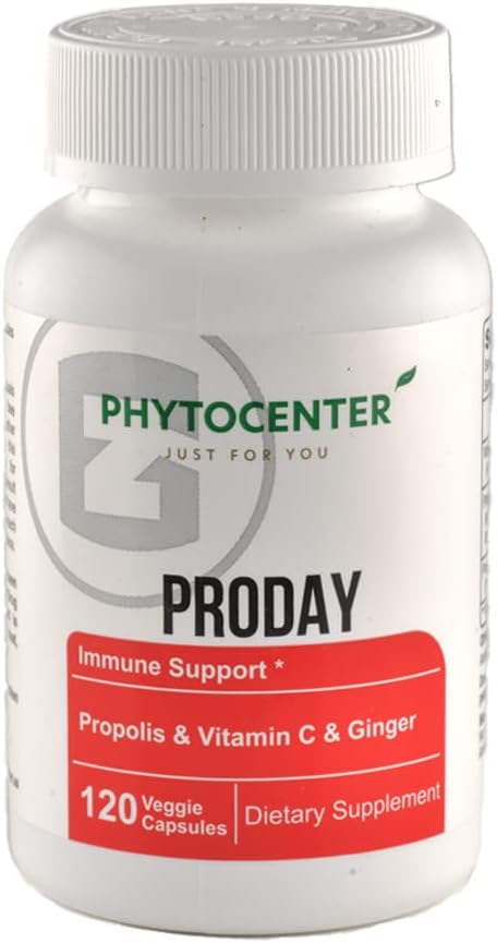 PRODAY Imunska podpora dodatek s Propolis, Vitamin C, Ginger, kopriva, rožičev in črno seme (Vcaps)