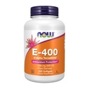 NOW Foods Supplements, Vitamin E-400 IU, D-Alpha Tocopheril, Antioksidant zaščita*, 250 Softgels