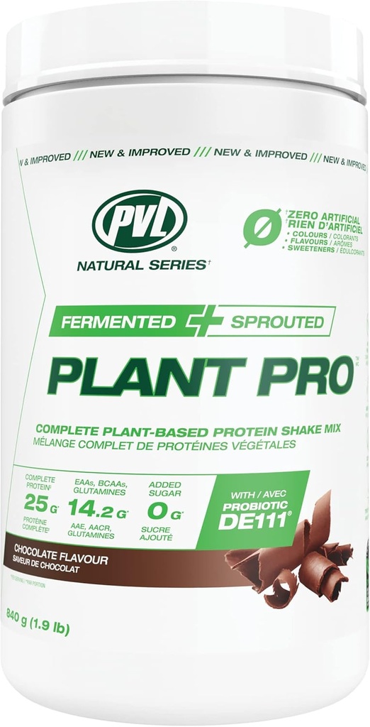 PVL rastlina Pro, visoko beljakovinsko rastlino na osnovi beljakovin Shake Mix z dodanimi encimi, naravna čokolada , 840 Gram