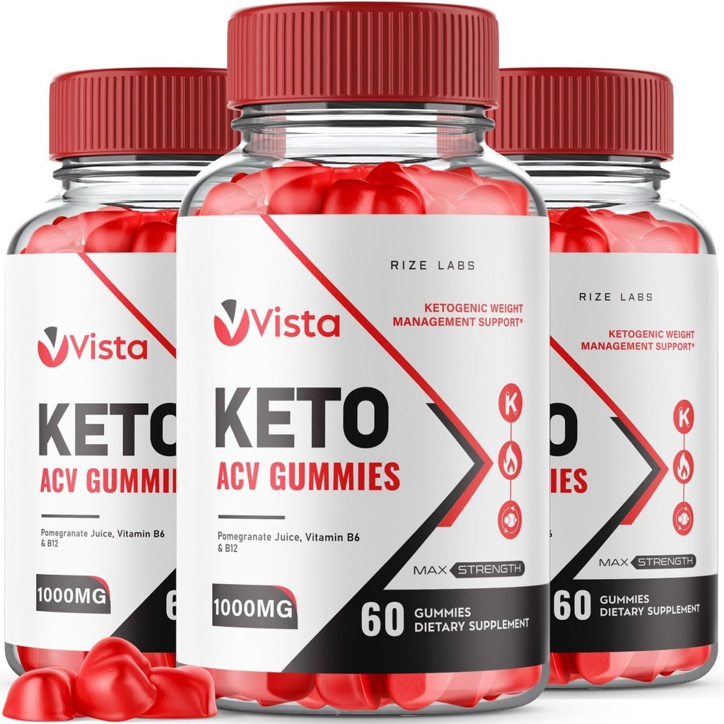 Rize laboratoriji (Pack 3 Vista Keto ACV Gummies za napredno hujšanje, VistaKeto dopolnilo, Vista maksimalna moč Gomitas, Napredne ocene formule (180 Gummies)