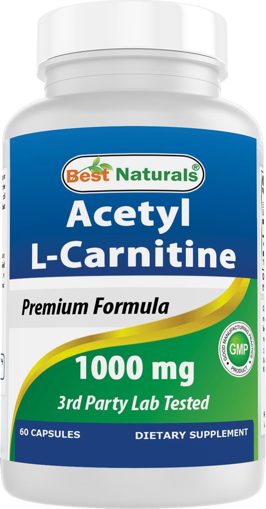 Best Natural Acetil L-karnitin 1000 mg Kapsula, 60 Število