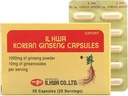 ILHWA Korean Ginseng Capsule (500 mg*100 Capsules, 50 Servings) - 500mg of 100% Pure Korean Panax Root Powder. Ginsenoside 10 mg per Serving.