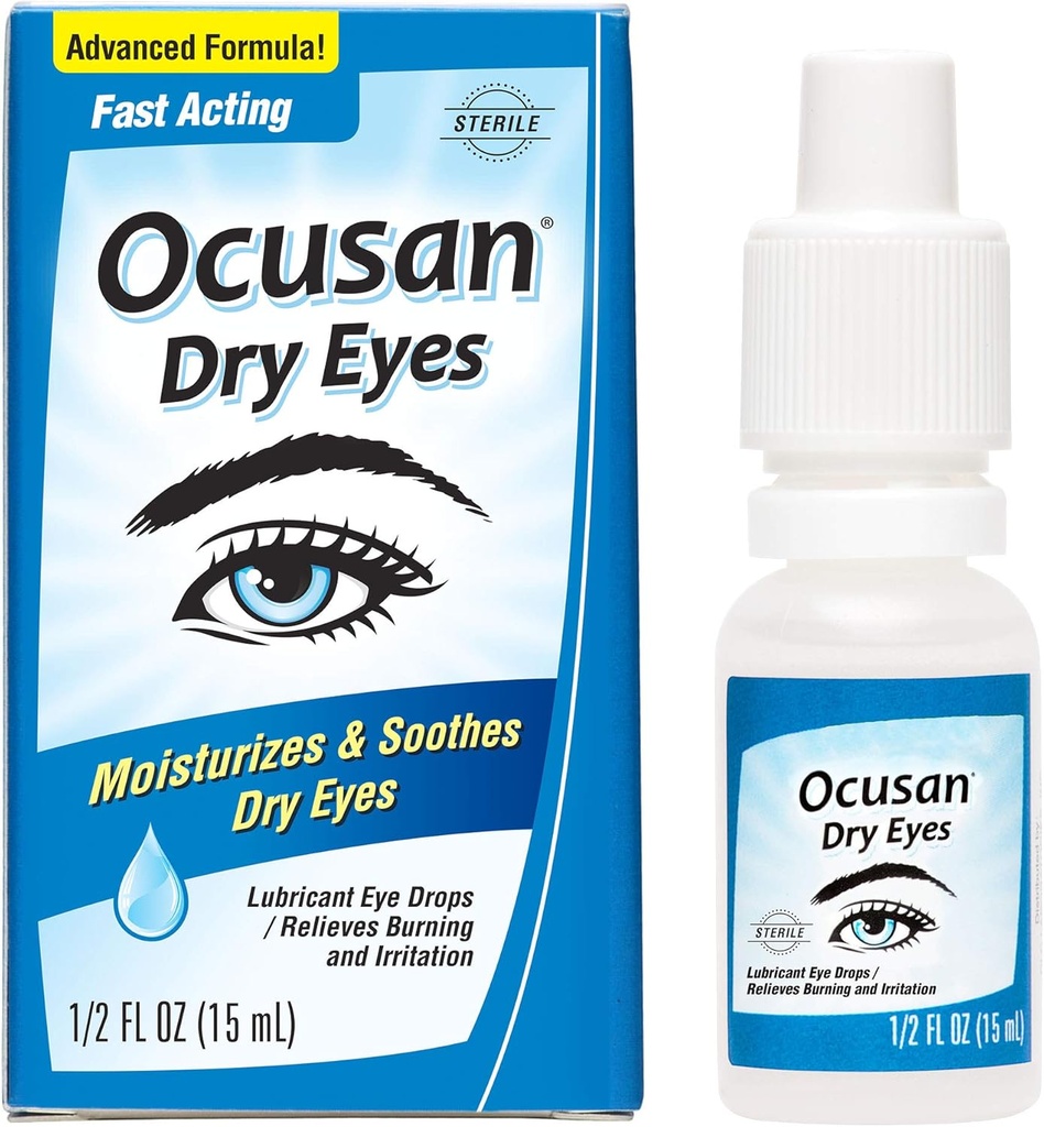 Ocusan kapljice za oči za suhe oči - mazalne umetne solze za lajšanje suhe oči, z 2 vlaži 0,5 FL OZ