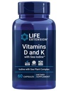 Vitamini za podaljšanje življenja D in K z morskim jodom, vitaminom D3, vitaminom K1 in K2, jod, podpira zdravje imunskega, kostnega, arterijskega in ščitničnega sistema, brez glutena, 60 kapsul