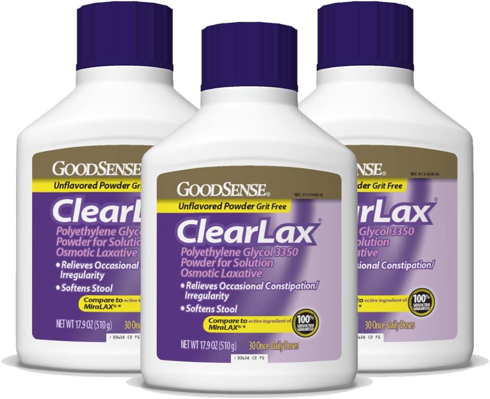 Dober Sense ClearLax, polietilen Glycol 3350 prašek za raztopino, osmotska odvajala, 53.7 Oz, pakiranje po 3