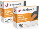 Deljeni tkanine fleksibilni lepilni pasovi – 100 Štetje (2 paket) Povezave z non-stick Pad, Latex brezplačno, Rana nego za prvo pomoč Kit, 3" x 3/4"