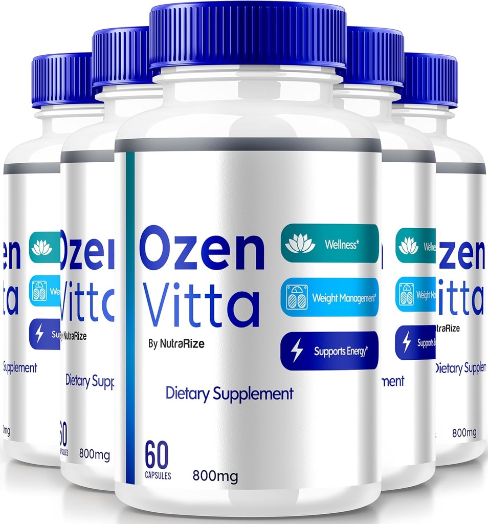 (5 pakiranj) Ozen Vitta, Ozen Vitta Kapsule, Uradna Formula OzenVitta za učinkovito izgubo telesne mase, Vse naravne Keto tablete za fitnes in aktivni življenjski slog, Health Supplement Capsula Reviews (300 kapsul)