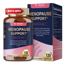 40- v-1 Menopause dopolnila za ženske, več koristi in popolno črno Cohosh za vroče Flashes, nočno potenje in Hormone Balance, w/ probiotiki, DIM, Vitex, Dong Quai, Red Clover in več, 120 Veganske kape