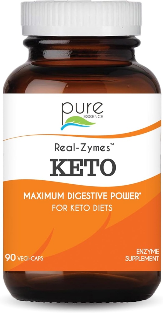 Real-ZymesTM KETO Prebavne encime Dodatek s probiotiki za boljše prebavljanje - Naravna podpora za lajšanje napenjanje, plin, Belčing, driska, zaprtje, IBS, itd - 90 kap