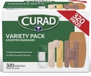 CURAD Razvrščeni Bandages Bulk Variety Pack 320 Štetje 5 Slogov, vključno z vodoodporne, čistega, plastike, težka dolžnost in Flex-Fabric prvi pomoči Kit Essentials ščiti scrapes, cuts & Burns