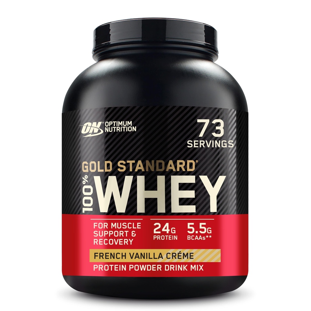 Optimum Nutrition Gold Standard 100% Whey Protein Powder, francoska Vanilla Crème, 5 funtov (Packaging May Vary)