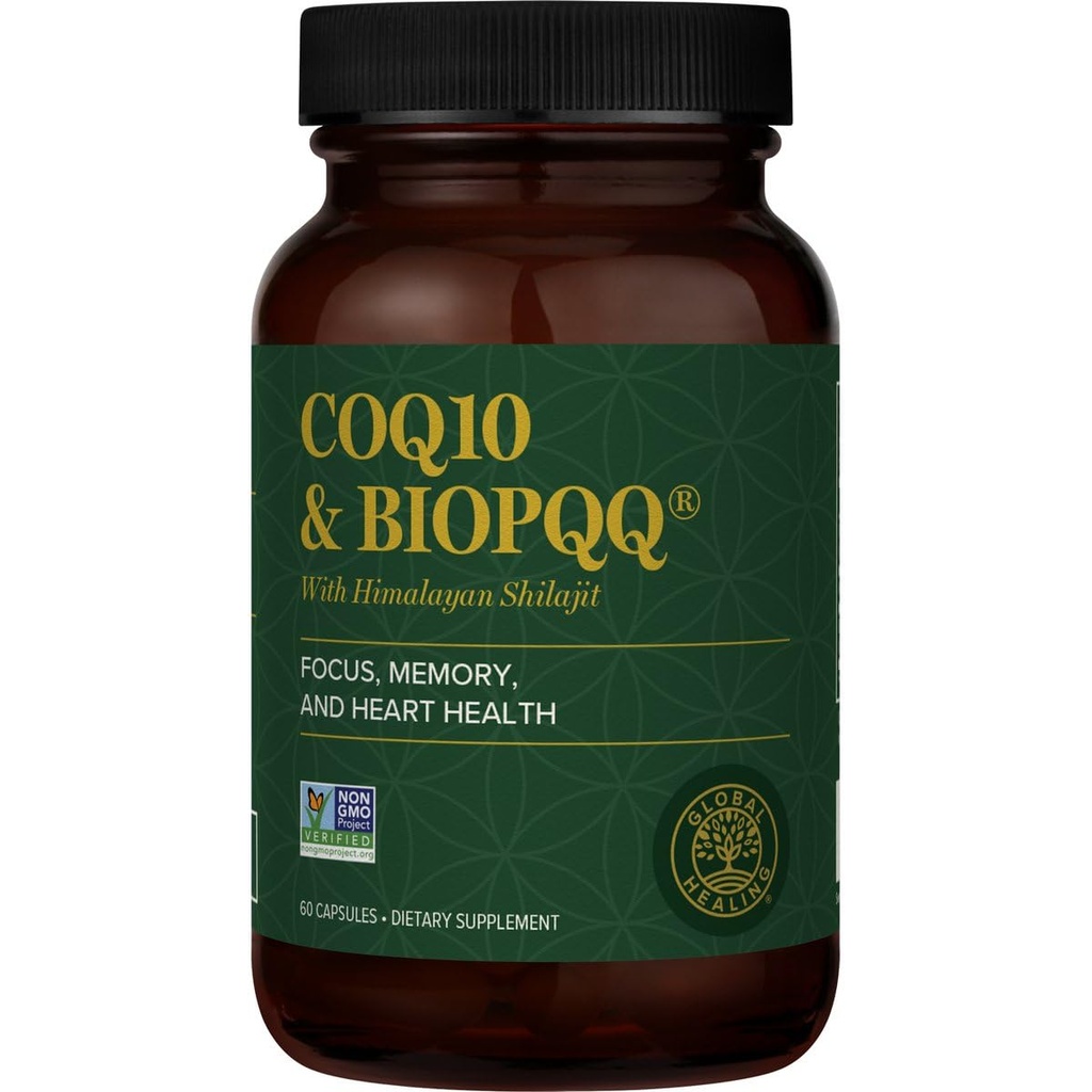 Globalni center za zdravljenje CoQ10 & BioPQQ s čistim himalajskim organskim Shilajit-Antioksidant Nega za zdravje srca in možganov,Mitohondrija Energija Optimizator za moške in ženske-koencim Ubikinon 150mg, 60 kapsul