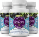 Popolni dodatki – Perfect ResGrape Resveratrol – 60 kapsul – Trans-Resveratrol & Organic Muscadine Grozdje - 3 pakiranja